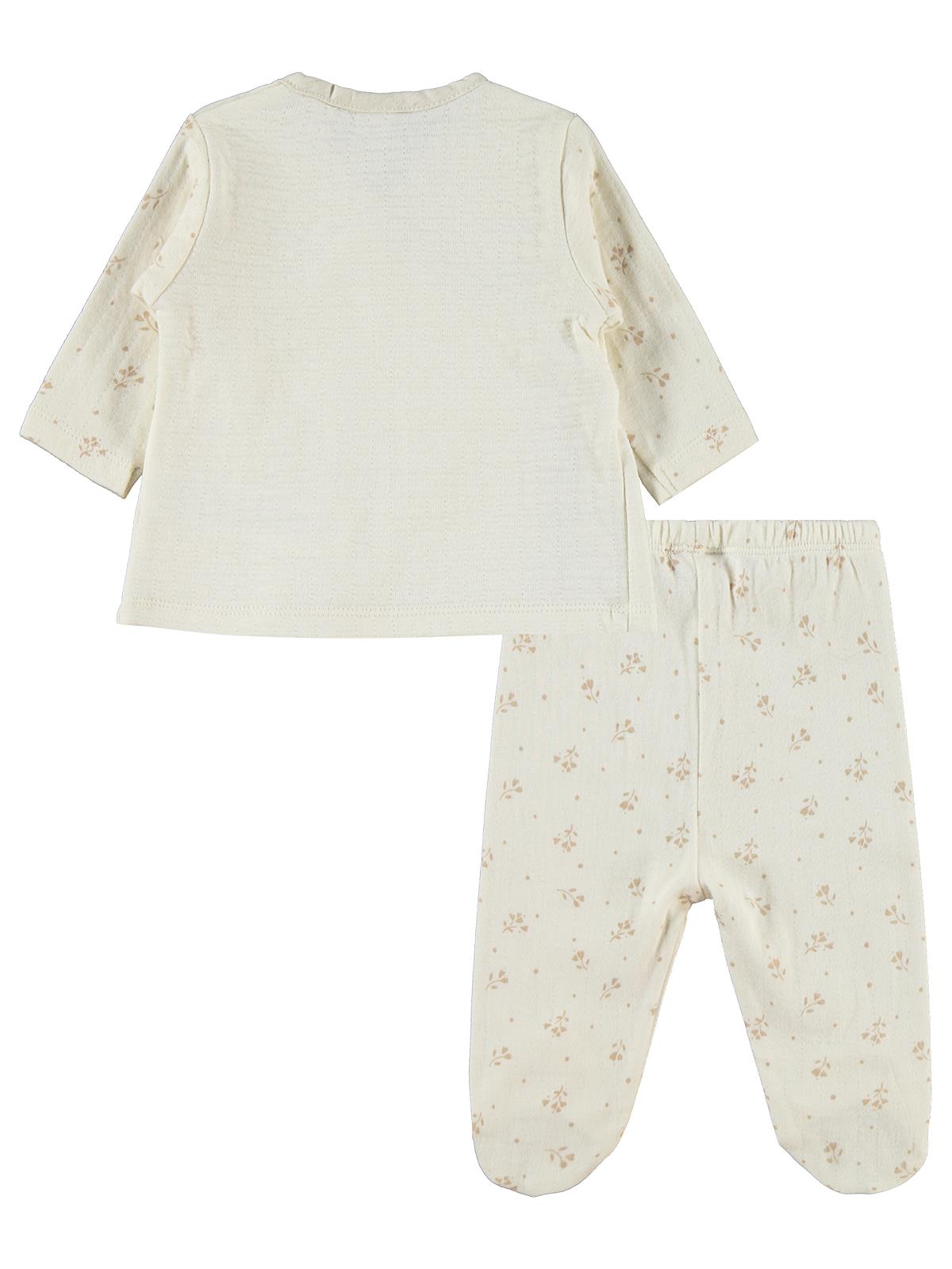 Pierre Cardin Çiçek Empirme 0-1 Ay Zıbın Takımları - Ekru
