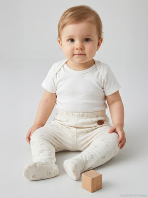 Pierre Cardin Çiçek Empirme Patikli 1-9 Ay Tek Alt Bebe - Ekru