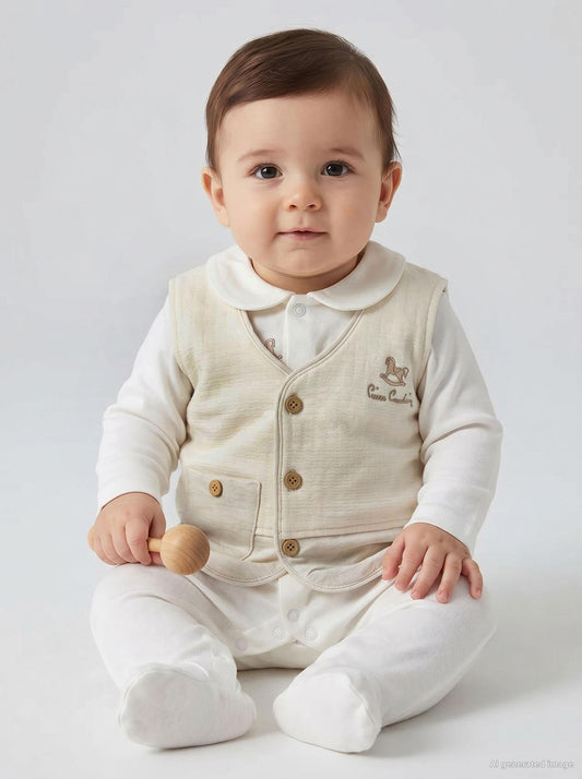 Pierre Cardin Retro Toyz Empirme 3-12 Ay Yelek - Ekru