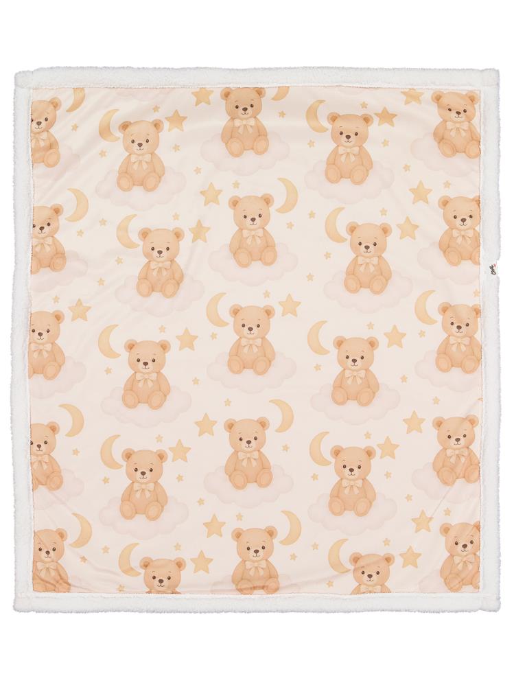 Civil Baby Ayıcık ve Ay Empirme Battaniye ve Kundak - Ekru