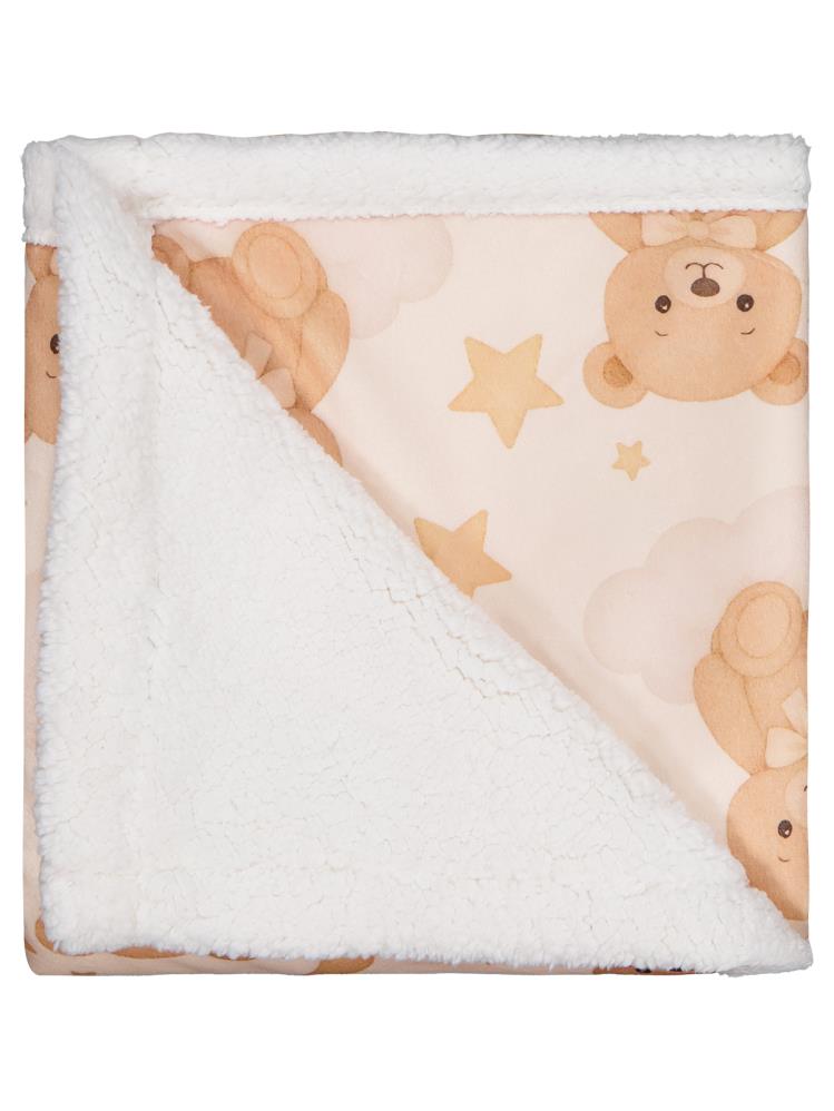 Civil Baby Ayıcık ve Ay Empirme Battaniye ve Kundak - Ekru