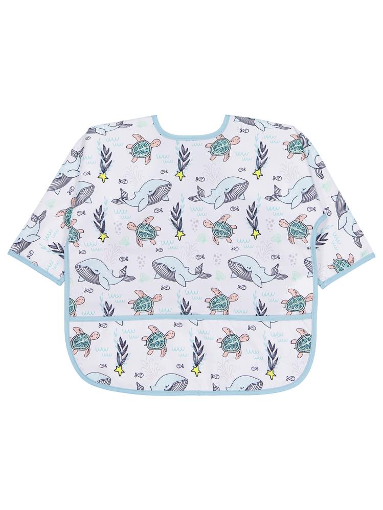 Civil Baby Kaplumabağa ve Balina Empirme Mama Önlüğü - Ekru