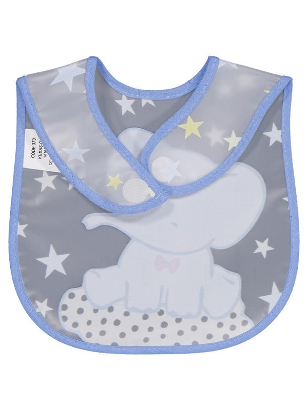 Civil Baby Papyonlu Fil Baskılı Mama Önlüğü - Mavi