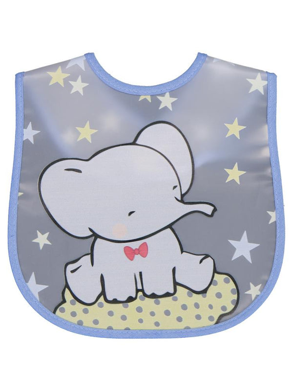 Civil Baby Papyonlu Fil Baskılı Mama Önlüğü - Mavi