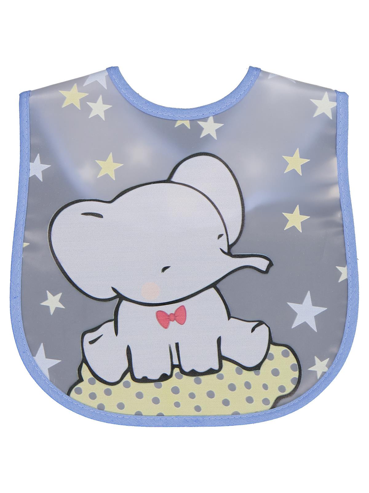 Civil Baby Papyonlu Fil Baskılı Mama Önlüğü - Mavi