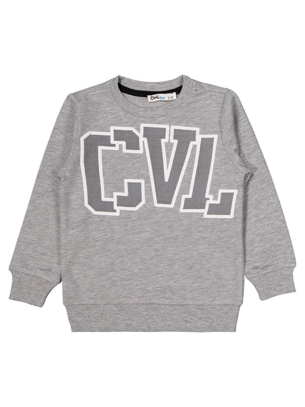 Civil Boys Cvl Baskılı 2-5 Yaş Takım - Gri