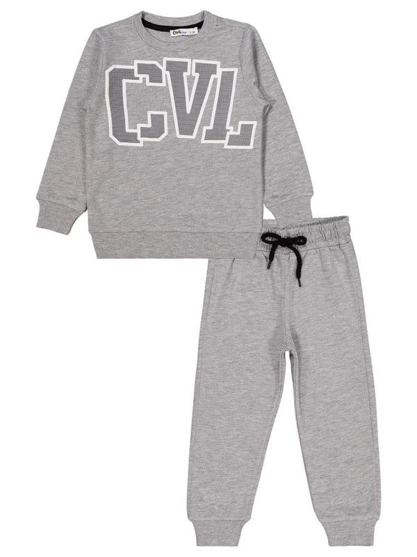 Civil Boys Cvl Baskılı 2-5 Yaş Takım - Gri