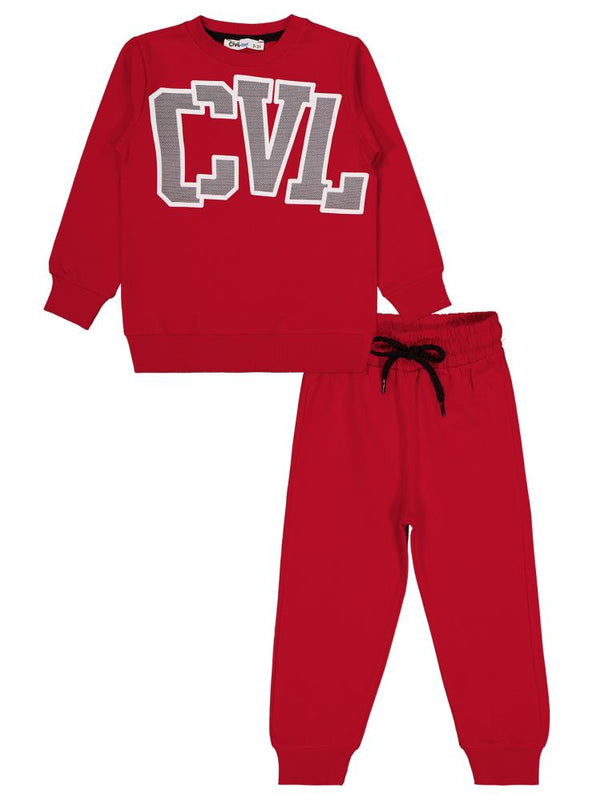 Civil Boys Cvl Baskılı 2-5 Yaş Takım - Kırmızı