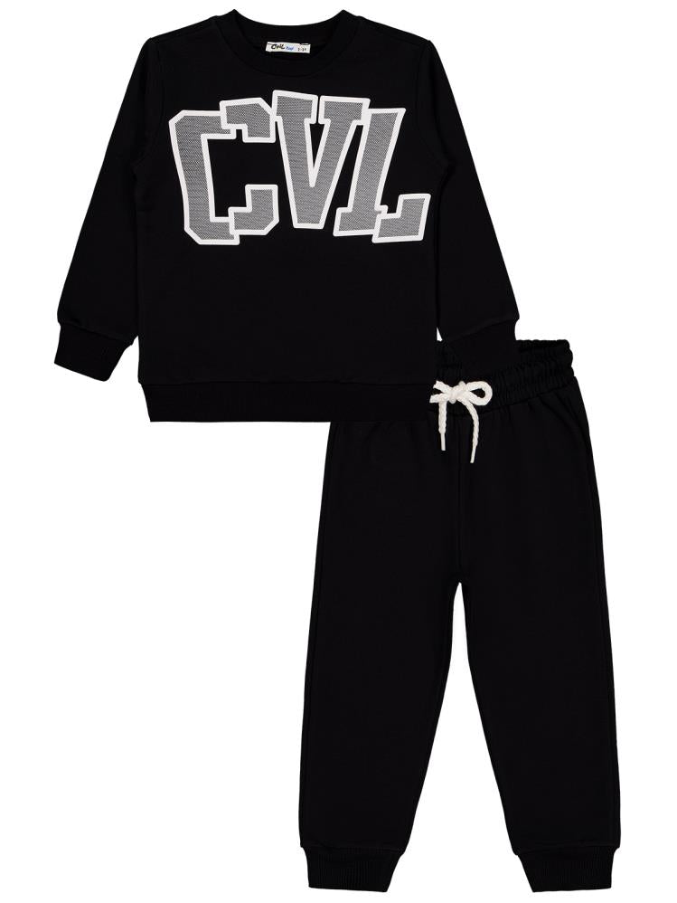 Civil Boys Cvl Baskılı 2-5 Yaş Takım - Siyah
