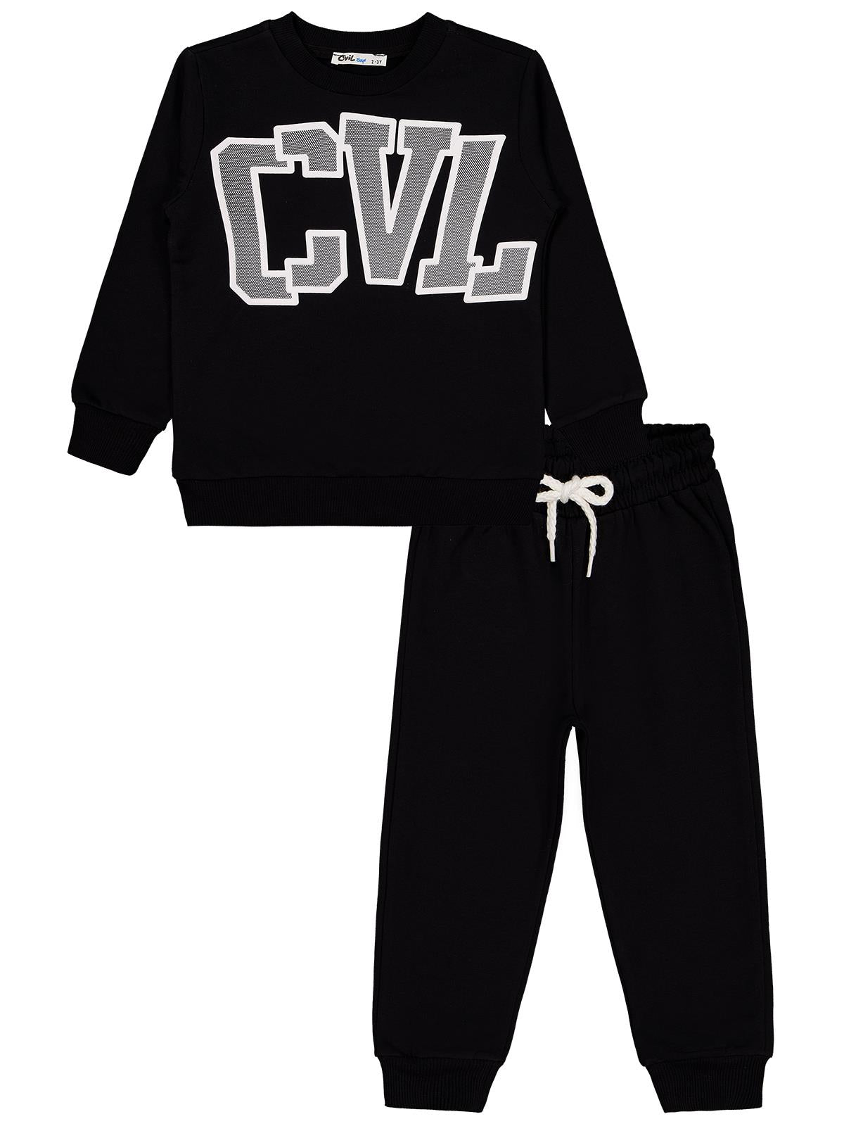 Civil Boys Cvl Baskılı 2-5 Yaş Takım - Siyah