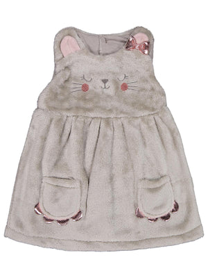 Civil Baby Cep Detaylı Kedi Nakışlı 6-18 Ay Elbise - Gri