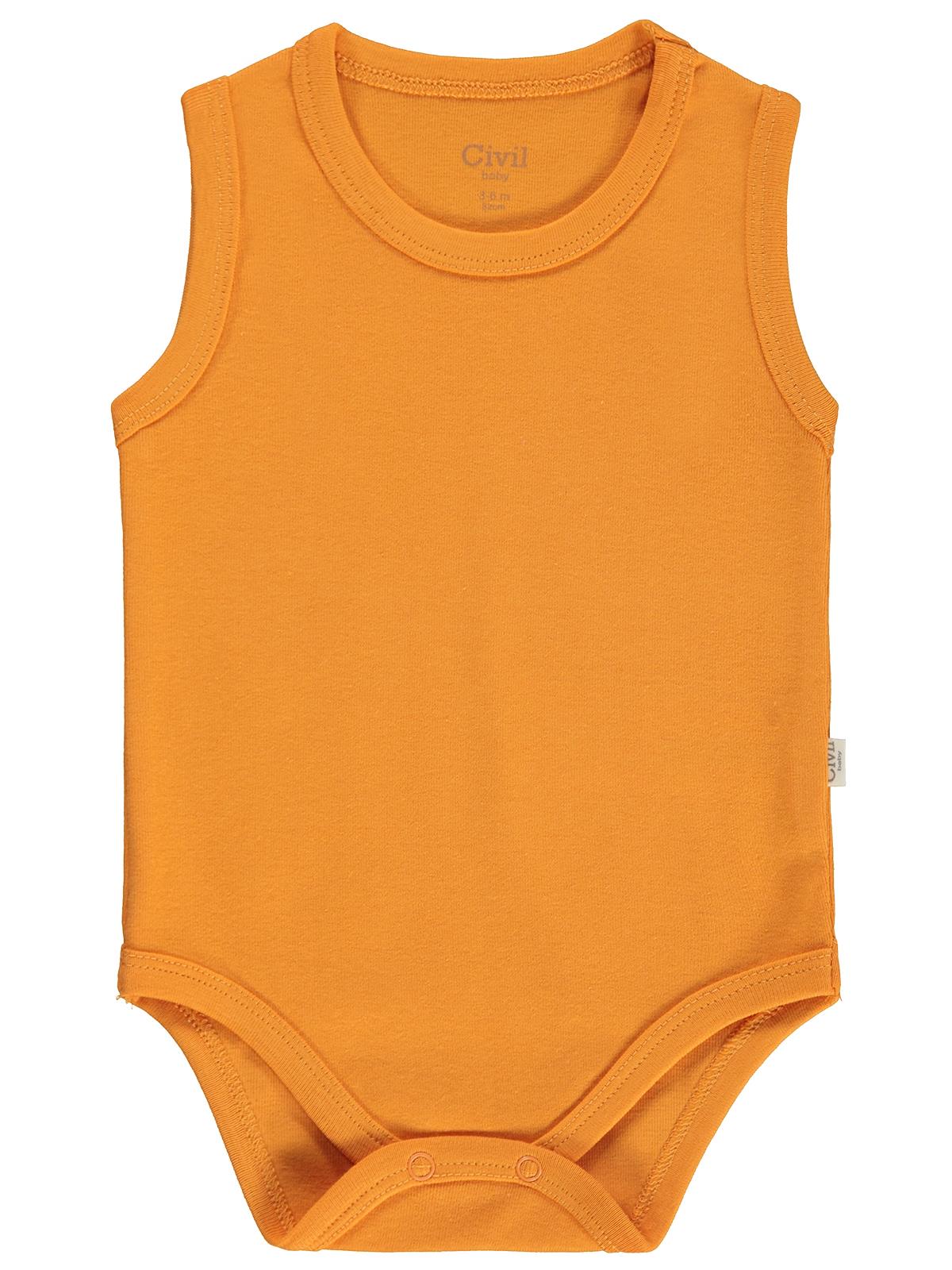 Civil Baby Düz Renkli 3-36 Ay Çıtçıtlı Badi - Turuncu