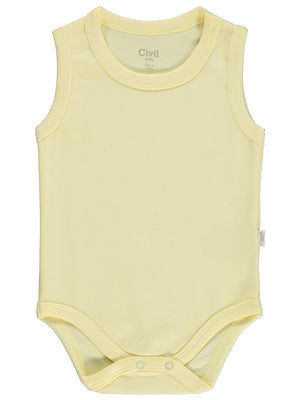 Civil Baby Düz Renkli 3-36 Ay Çıtçıtlı Badi - Sarı