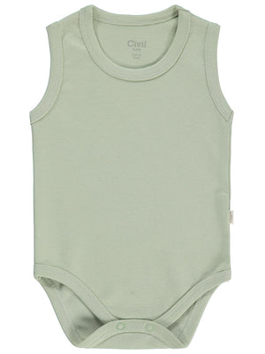 Civil Baby Düz Renkli 3-36 Ay Çıtçıtlı Badi - Yeşil