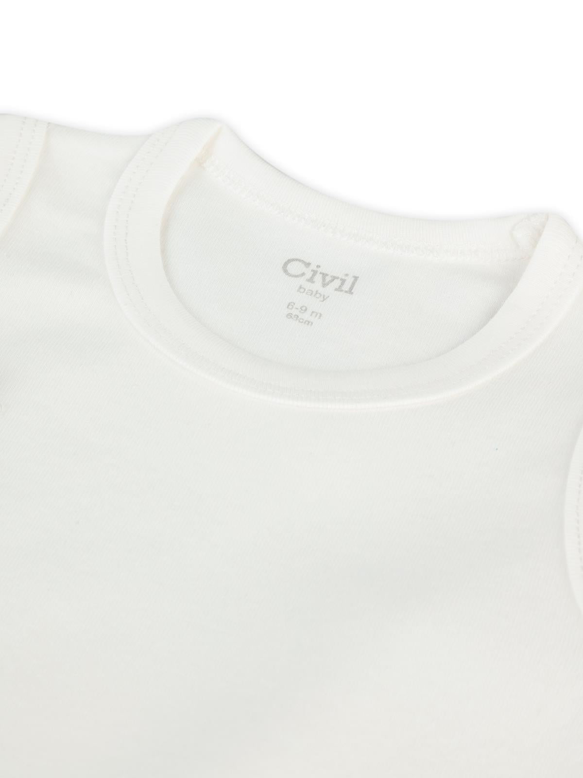 Civil Baby 3'lü Karışık Renk 3-36 Ay Çıtçıtlı Badi - Bej