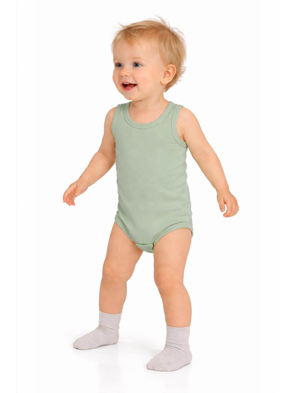 Civil Baby 3'lü Düz Sıfır Kol 0-36 Ay Çıtçıtlı Badi - Bej