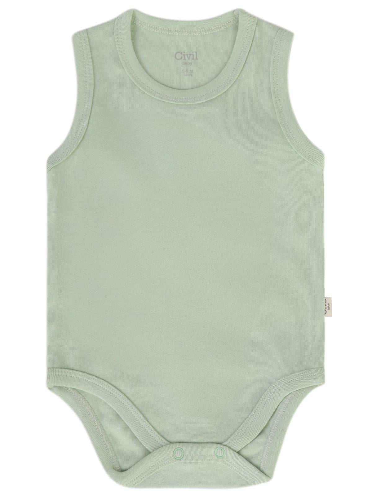 Civil Baby 3'lü Düz Sıfır Kol 0-36 Ay Çıtçıtlı Badi - Bej
