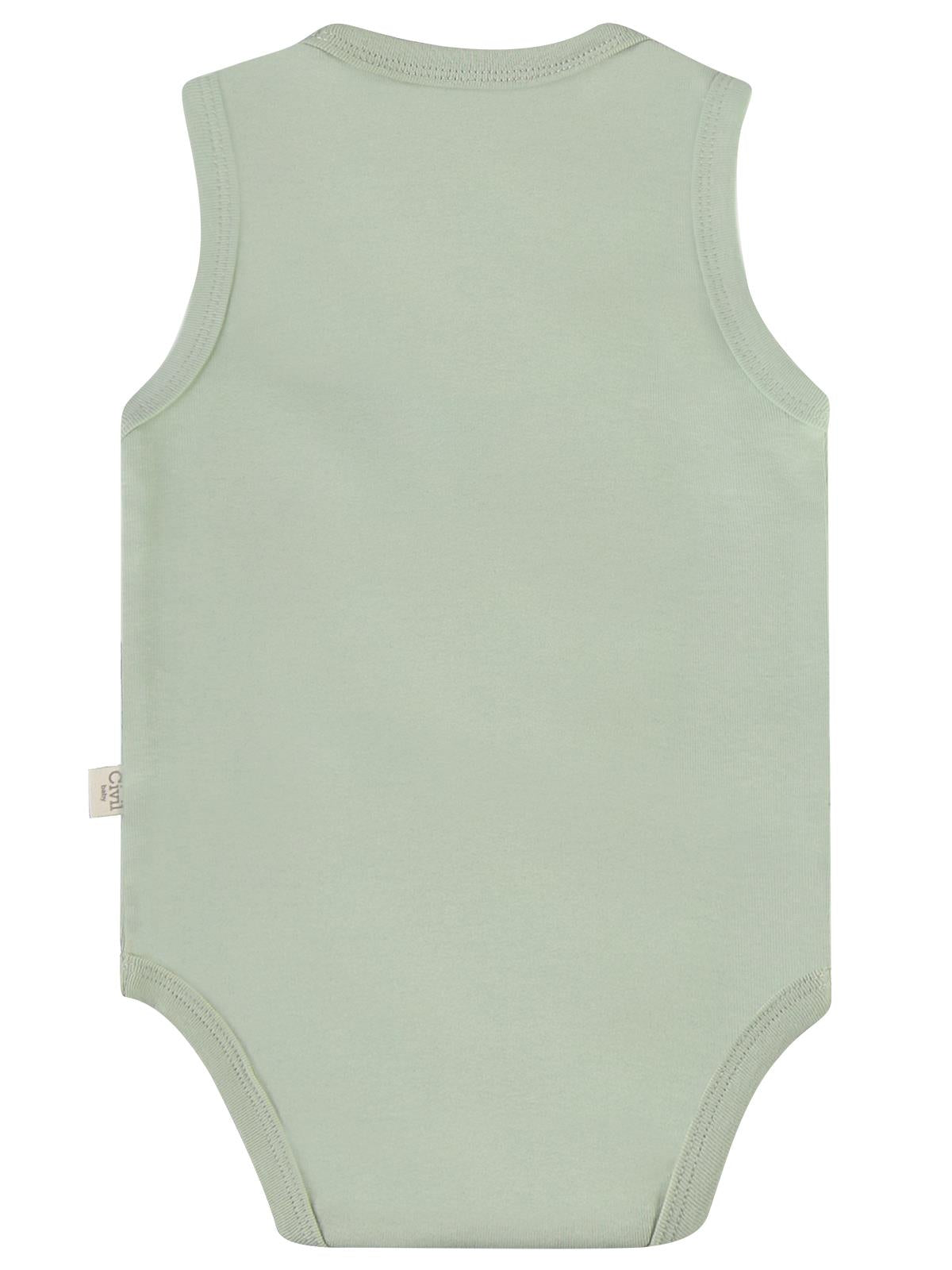 Civil Baby 3'lü Düz Sıfır Kol 0-36 Ay Çıtçıtlı Badi - Bej