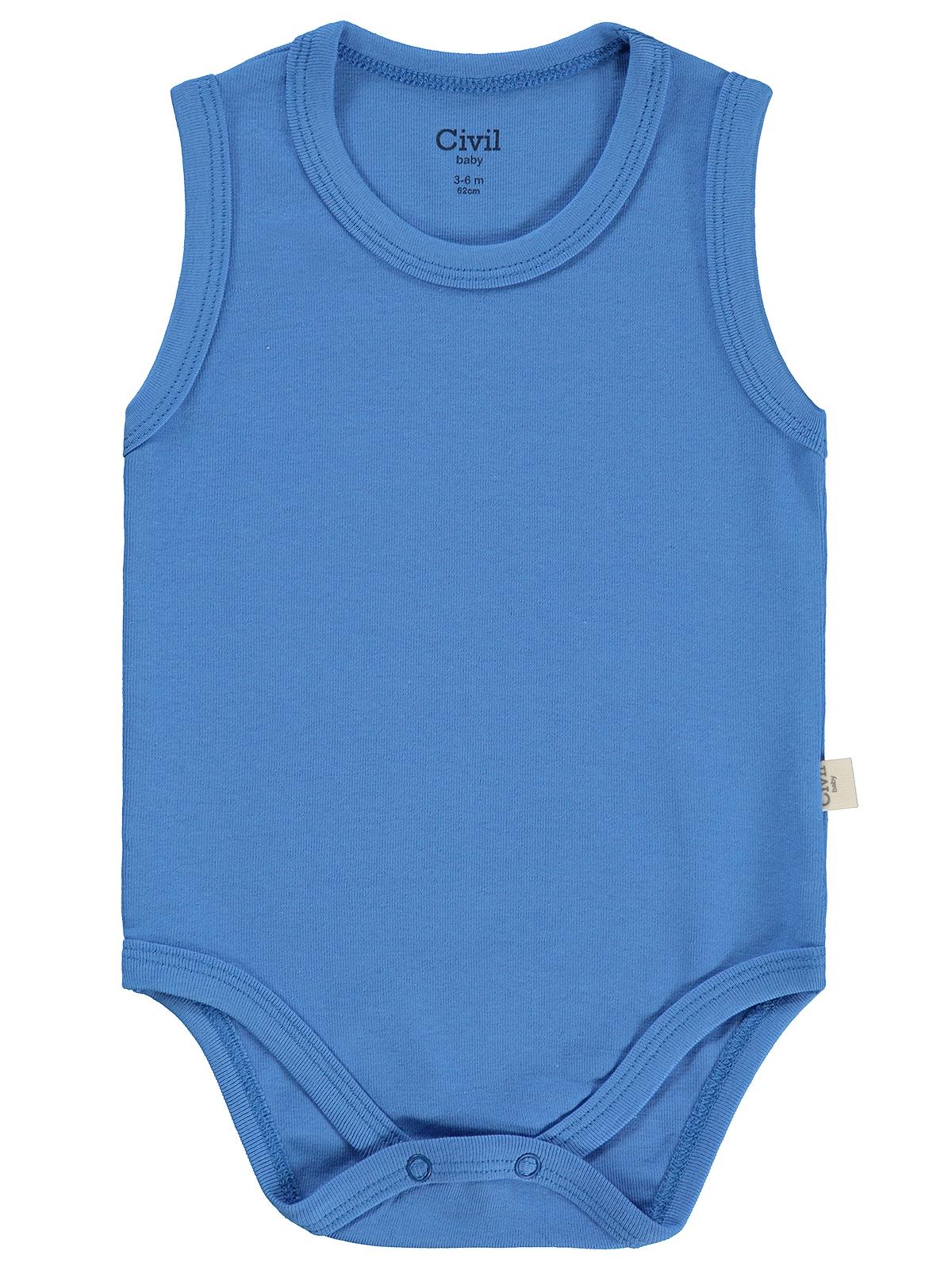 Civil Baby 3'lü Düz Sıfır Kol 3-36 Ay Çıtçıtlı Badi - Turuncu