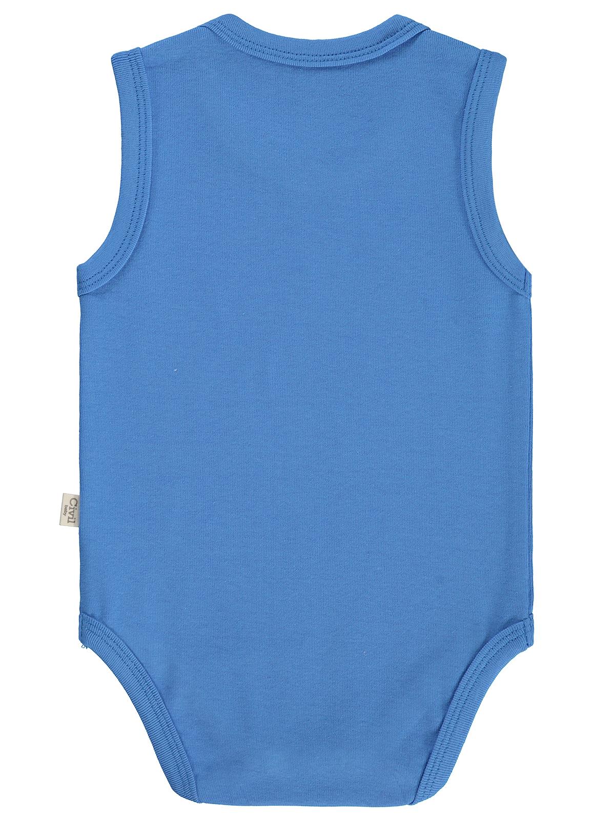 Civil Baby 3'lü Düz Sıfır Kol 3-36 Ay Çıtçıtlı Badi - Turuncu