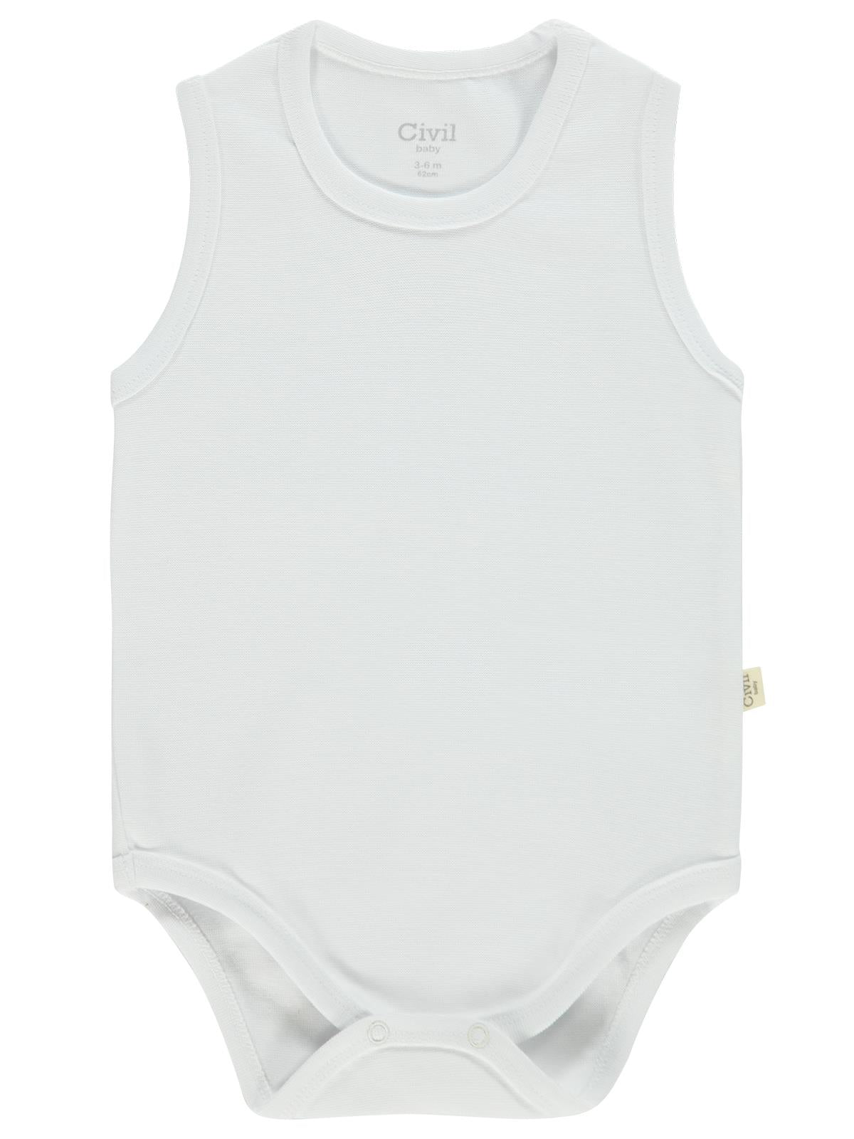 Civil Baby 3'lü Düz Sıfır Kol 0-36 Ay Çıtçıtlı Badi - Turuncu