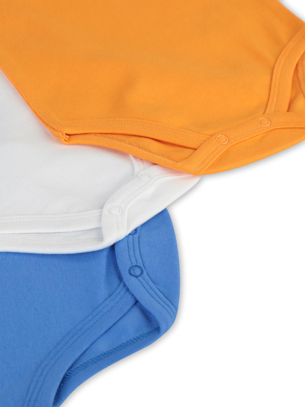 Civil Baby 3'lü Düz Sıfır Kol 0-36 Ay Çıtçıtlı Badi - Turuncu