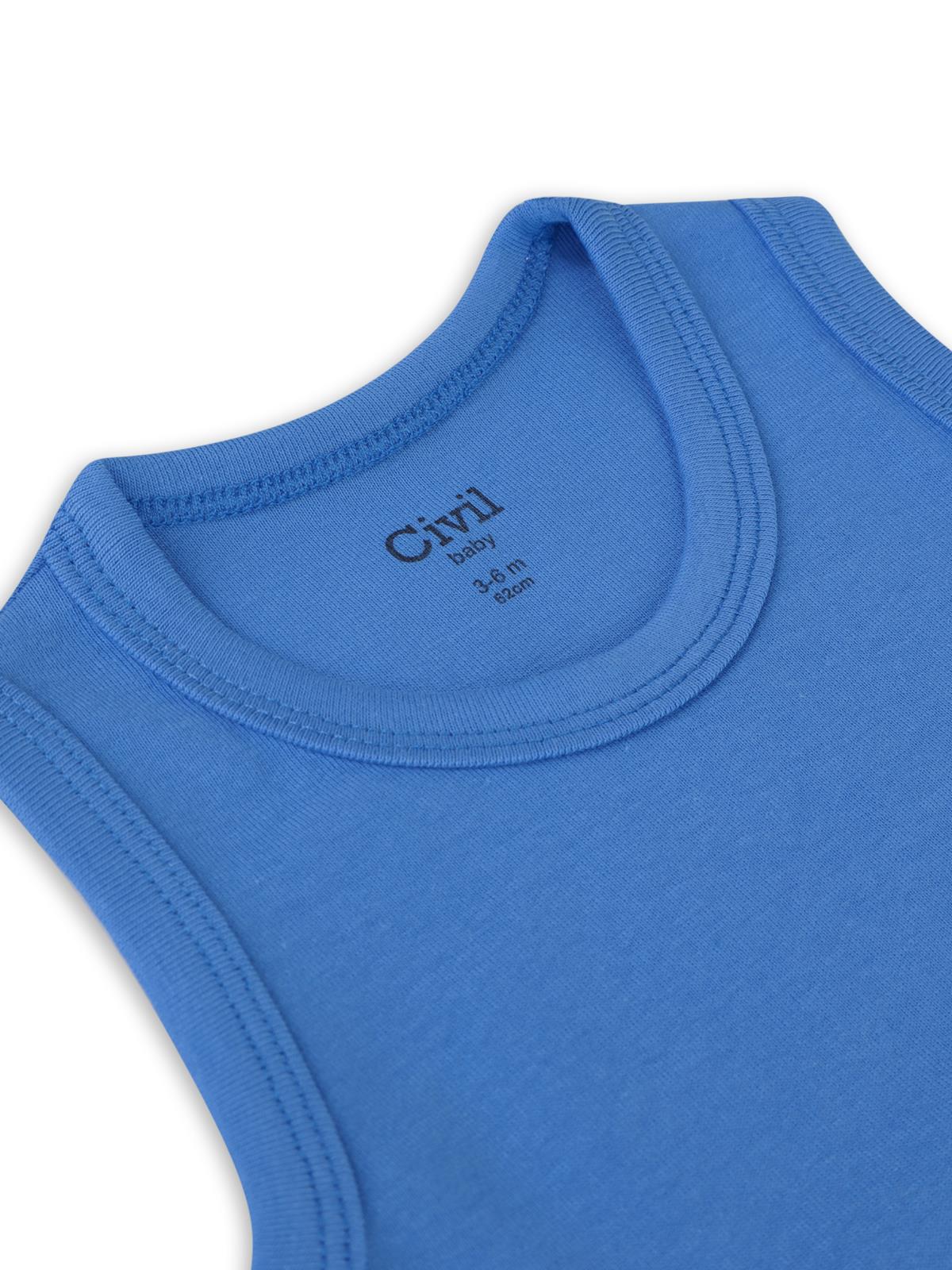 Civil Baby 3'lü Düz Sıfır Kol 0-36 Ay Çıtçıtlı Badi - Turuncu