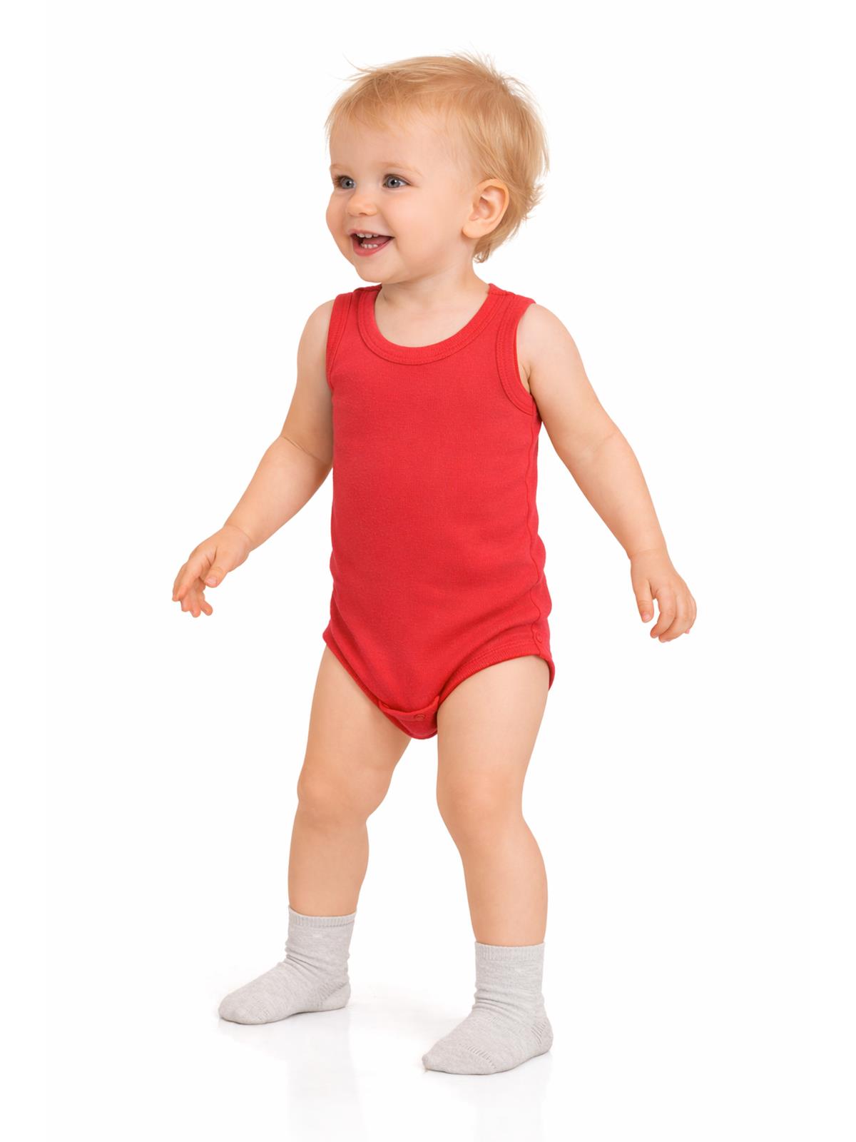 Civil Baby 3'lü Düz Sıfır Kol 3-36 Ay Çıtçıtlı Badi - Kırmızı
