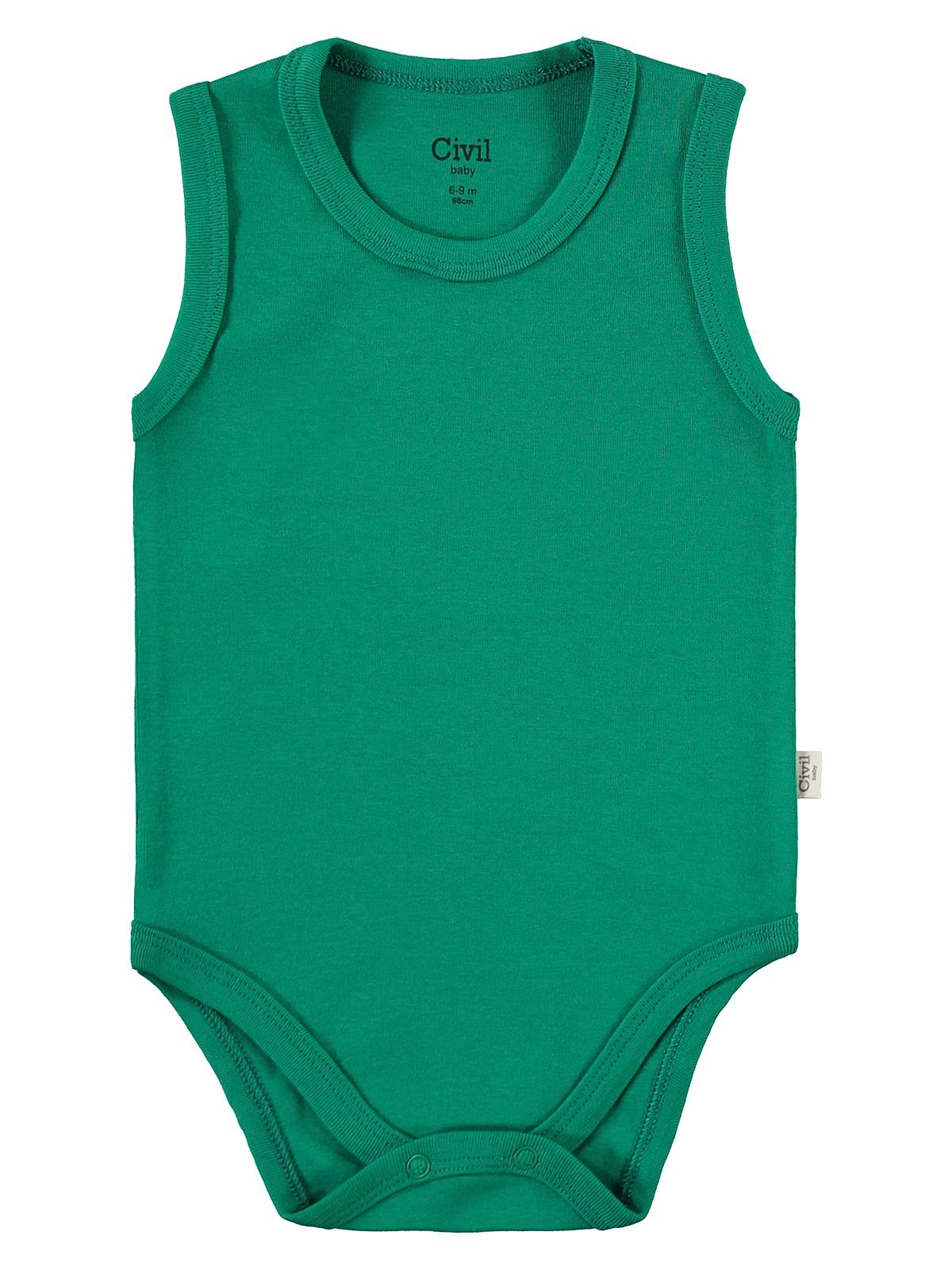 Civil Baby 3'lü Düz Sıfır Kol 0-36 Ay Çıtçıtlı Badi - Kırmızı