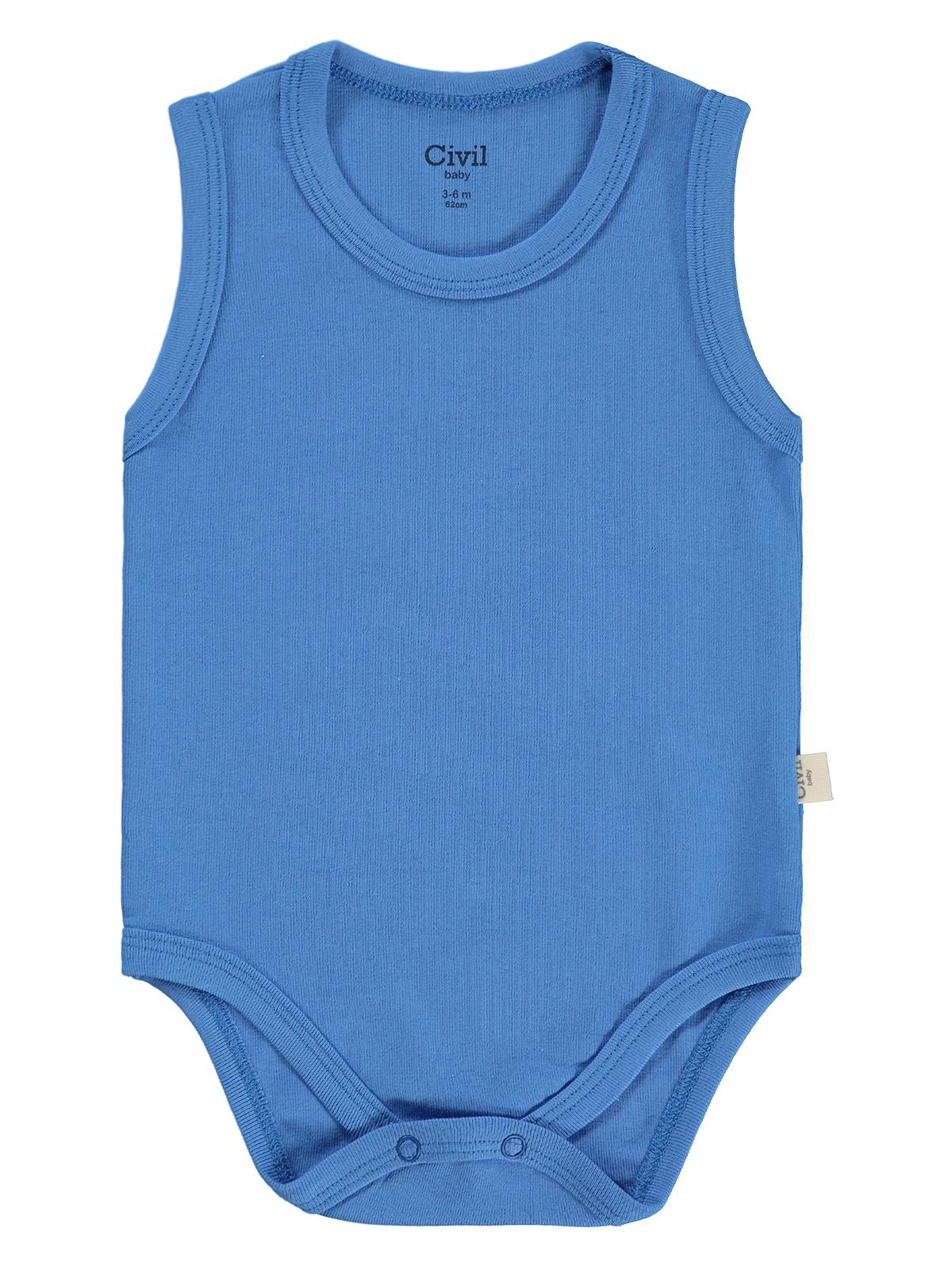 Civil Baby 3'lü Düz Sıfır Kol 0-36 Ay Çıtçıtlı Badi - Kırmızı