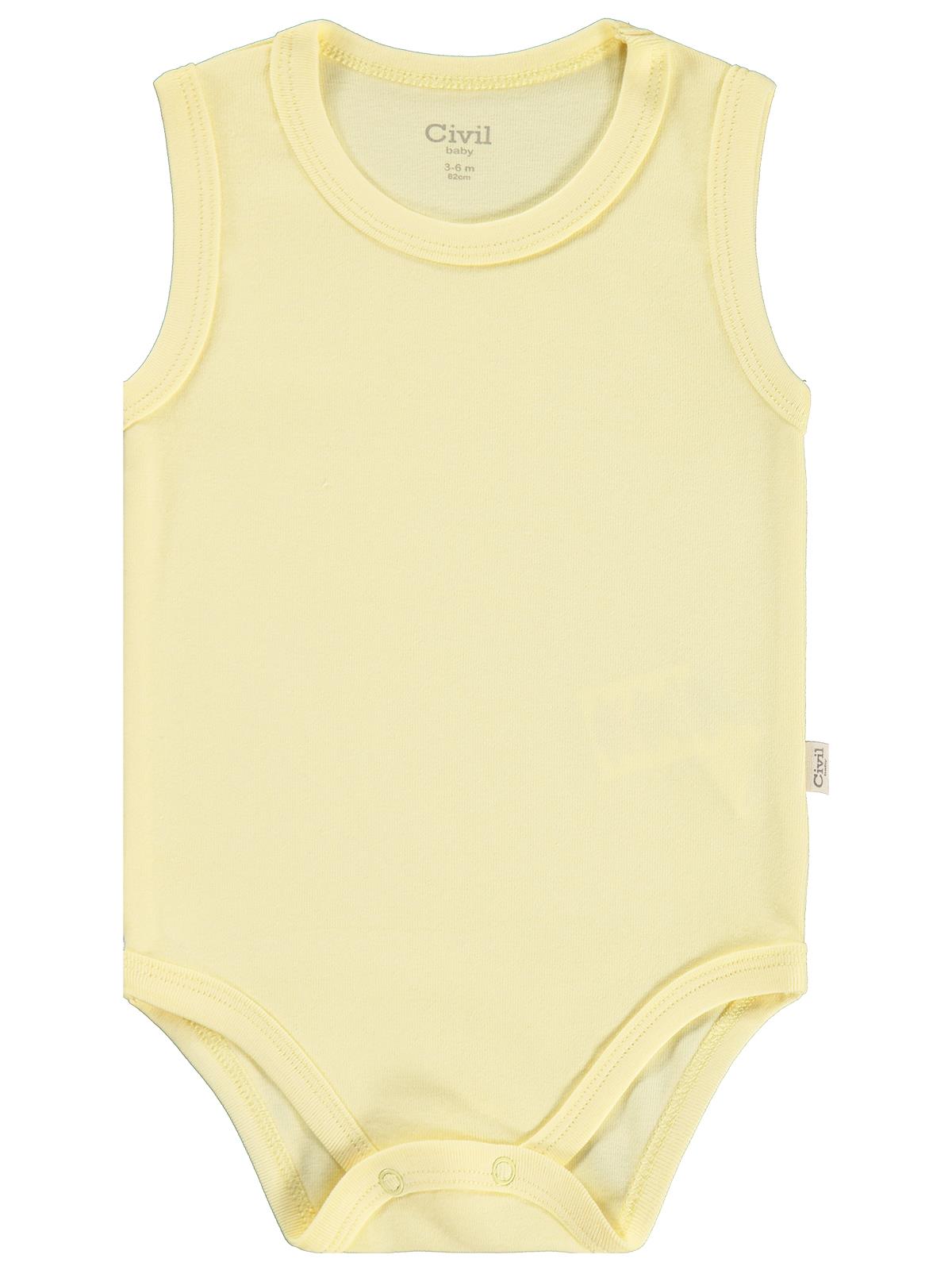 Civil Baby 3'lü Düz Sıfır Kol 0-36 Ay Çıtçıtlı Badi - Pembe