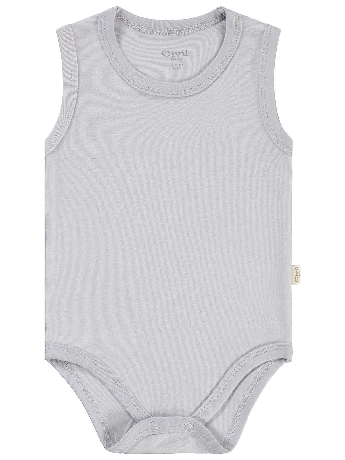 Civil Baby 3'lü Düz Sıfır Kol 0-36 Ay Çıtçıtlı Badi - Pembe