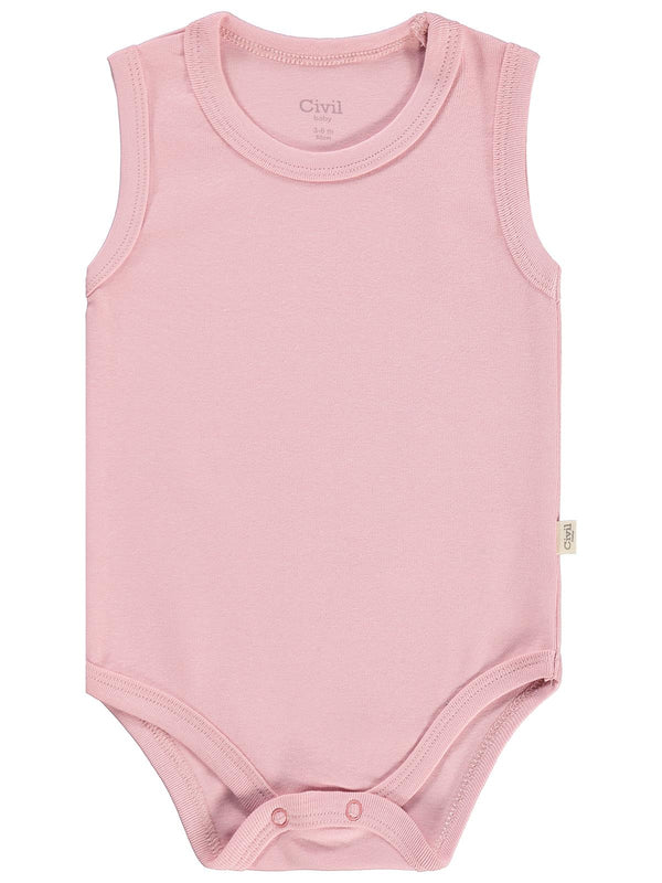 Civil Baby 3'lü Karışık Renk 3-36 Ay Çıtçıtlı Badi - Pembe