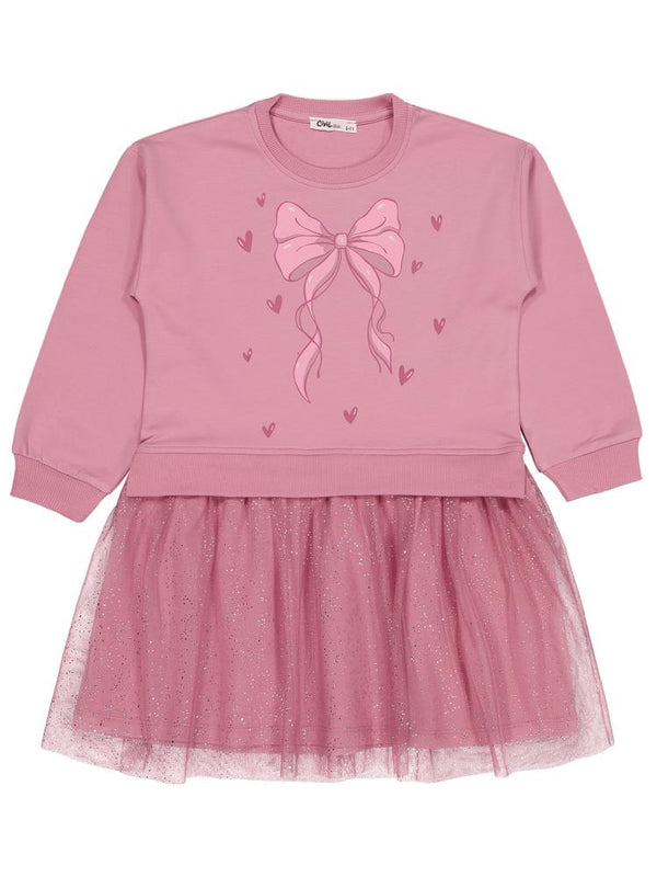 Civil Girls Fiyonk Baskılı 6-9 Yaş Elbise - Pembe