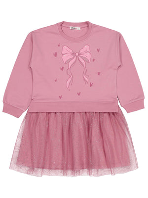 Civil Girls Fiyonk Baskılı 6-9 Yaş Elbise - Pembe