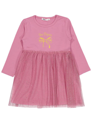 Civil Girls Fiyonk Baskılı 2-5 Yaş Elbise - Pembe