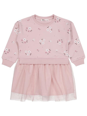 Civil Girls Çiçek Baskılı 2-5 Yaş Elbise - Pembe