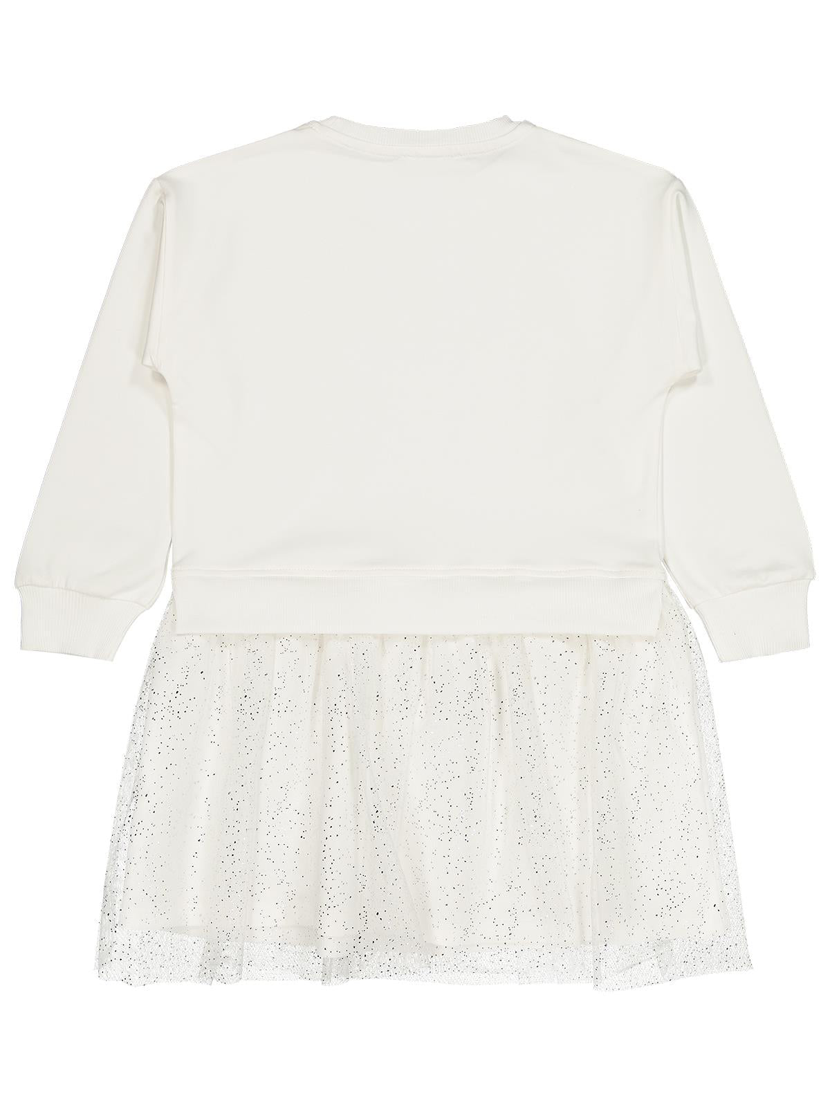 Civil Girls Fiyonk Baskılı 6-9 Yaş Elbise - Ekru