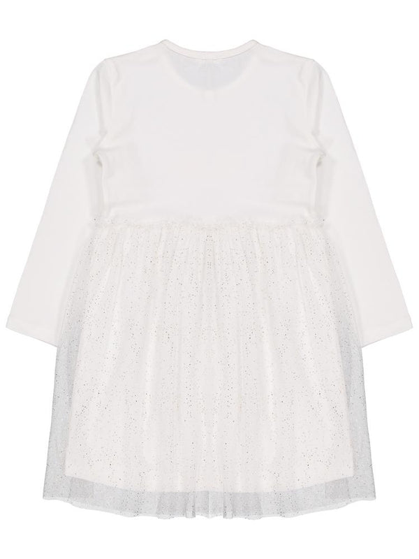 Civil Girls Yıldızlı Rainbow Baskılı 6-9 Yaş Elbise - Ekru