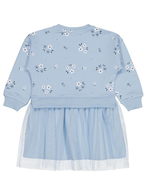 Civil Girls Çiçek Baskılı 2-5 Yaş Elbise - Mavi