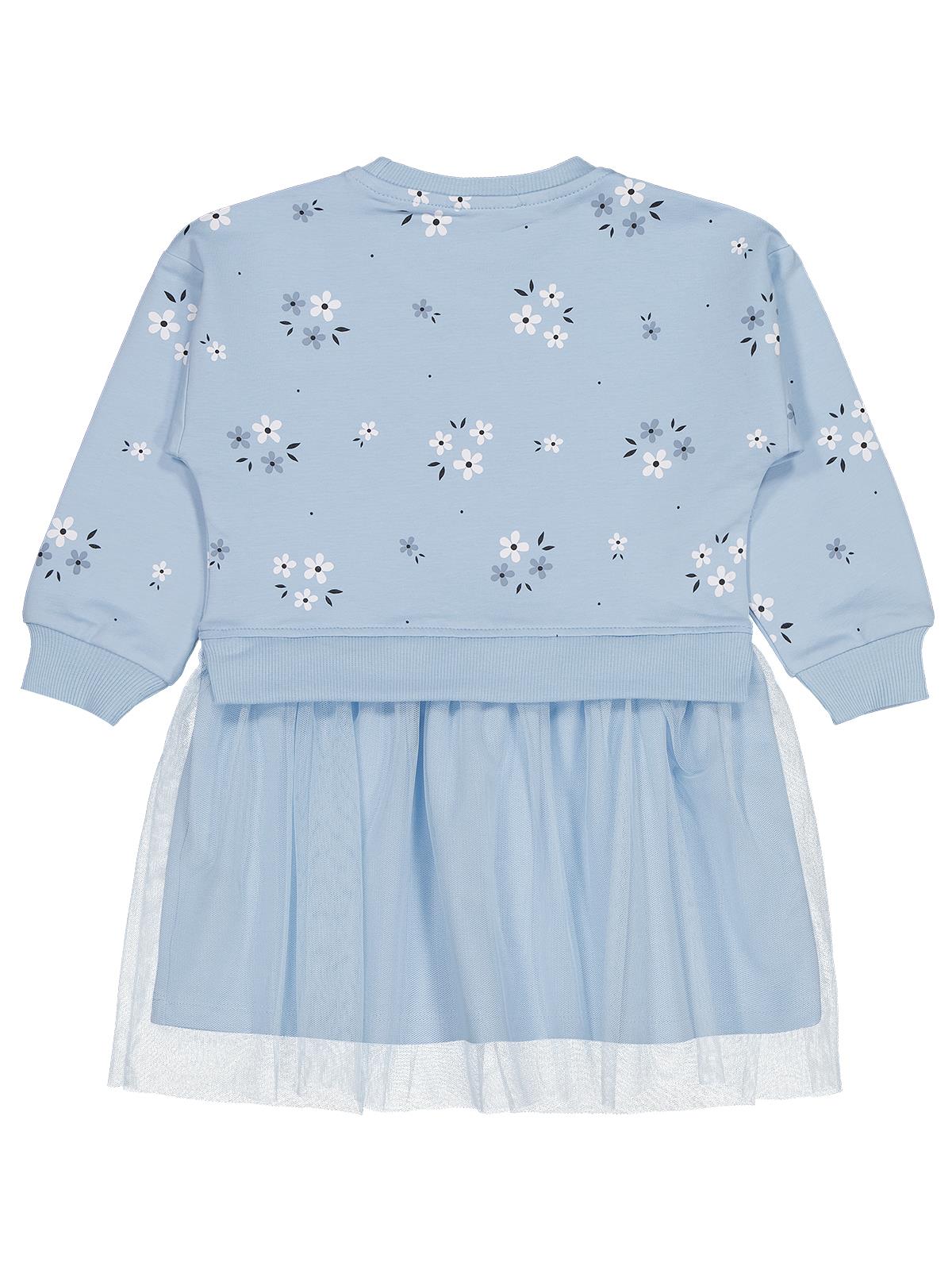 Civil Girls Çiçek Baskılı 2-5 Yaş Elbise - Mavi