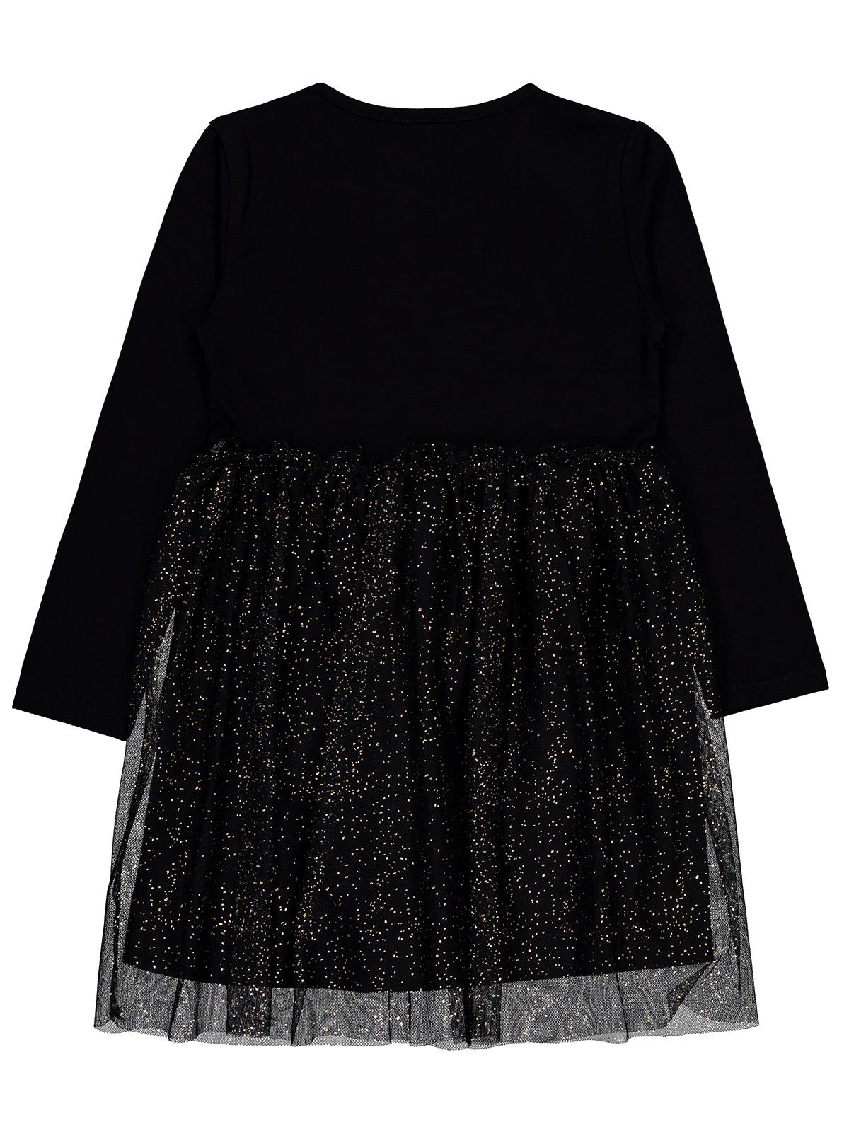 Civil Girls Yıldızlı Rainbow Baskılı 6-9 Yaş Elbise - Siyah