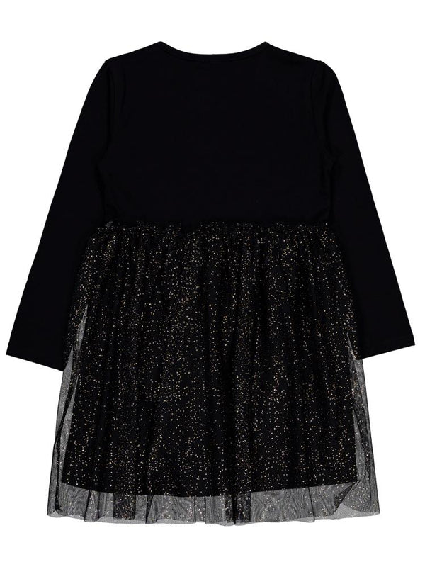 Civil Girls Yıldızlı Rainbow Baskılı 6-9 Yaş Elbise - Siyah