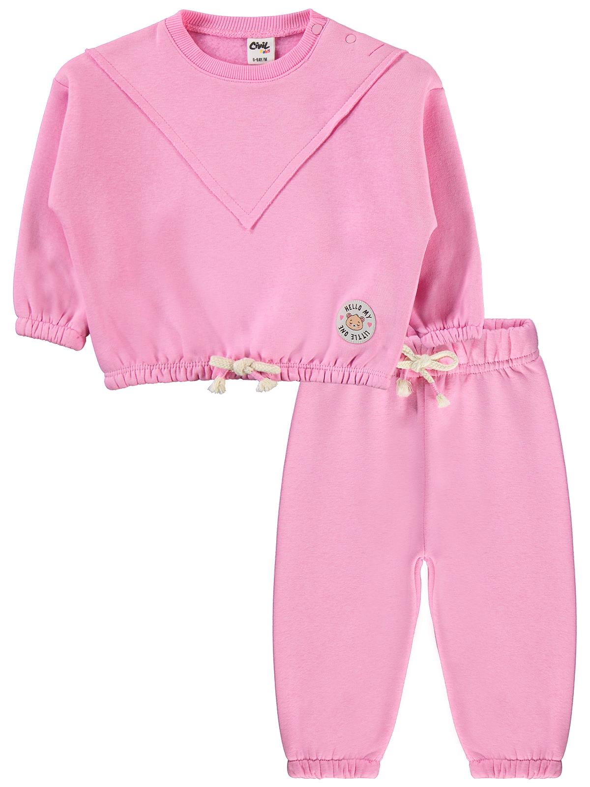 Civil Baby Hello My Little One Etiketli 6-18 Ay Takım - Pembe