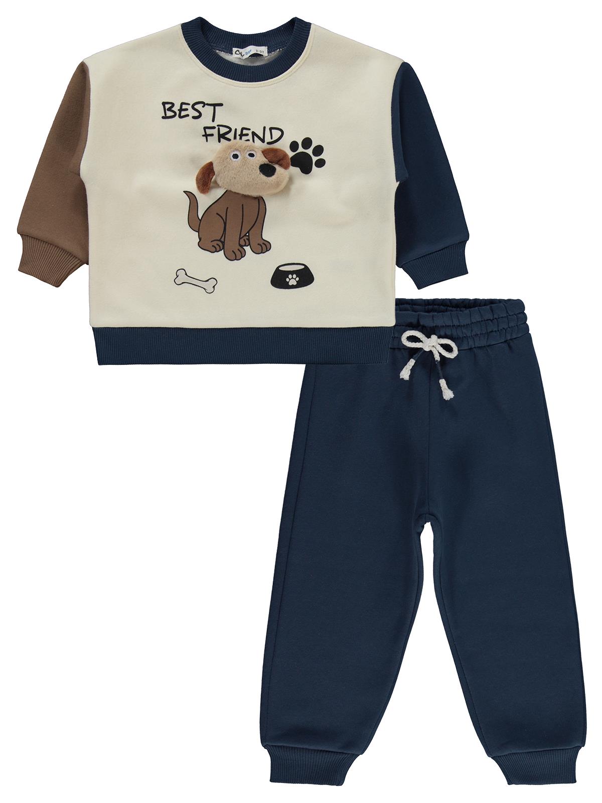 Civil Boys Best Friend Baskılı 2-5 Yaş Eşofman Takımı - Mavi
