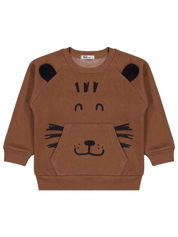 Civil Boys Kanguru Cepli 2-5 Yaş Eşofman Takımı - Kahverengi