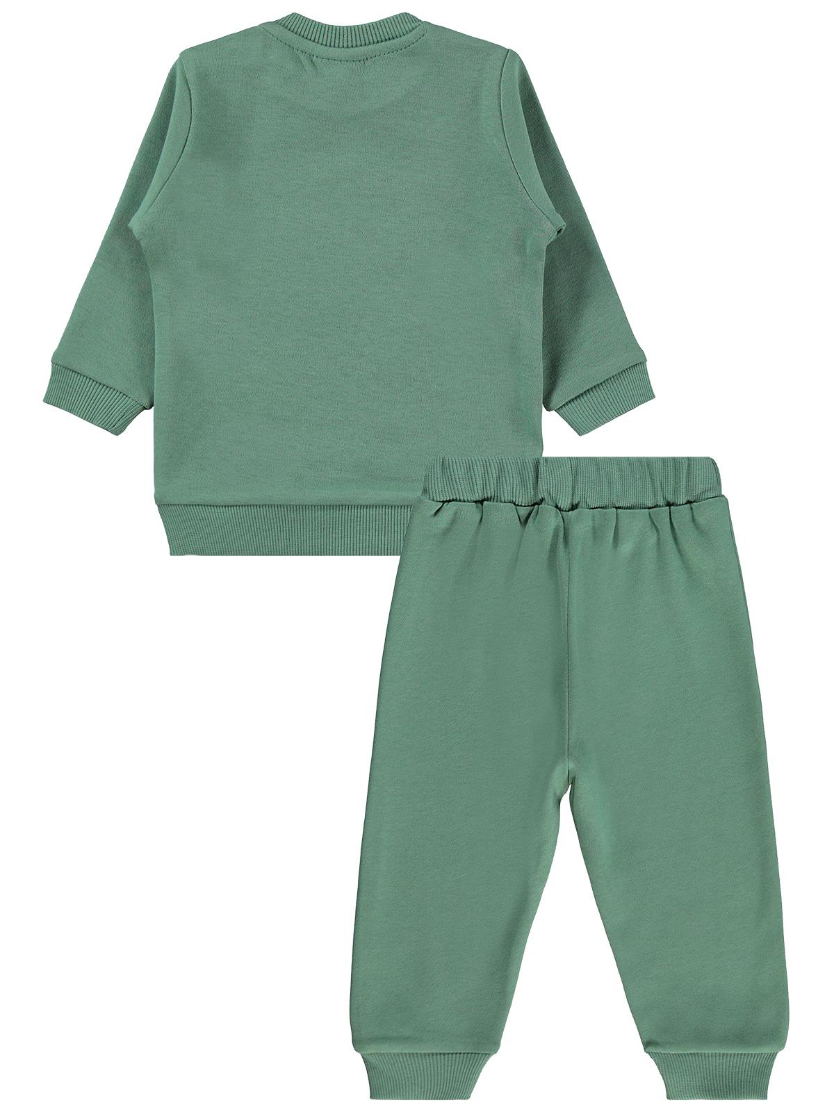 Civil Baby Erkek Bebek Kurbağa Baskılı 6-18 Ay Takım - Haki