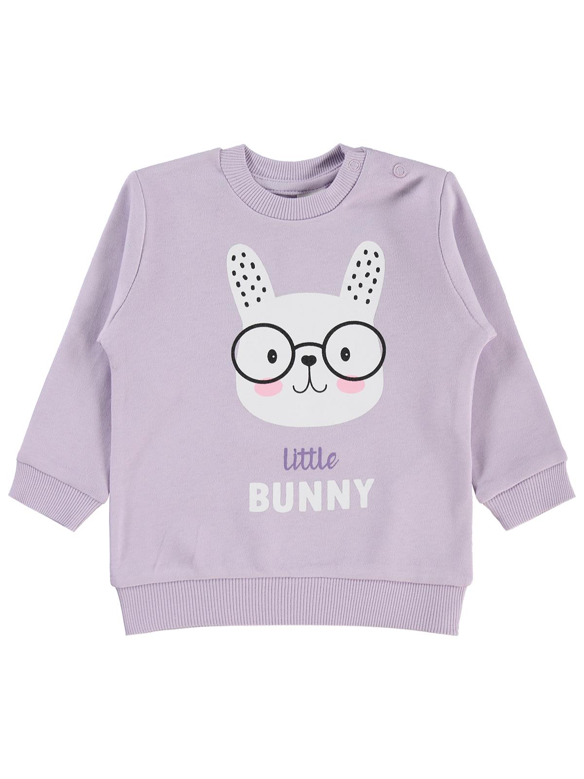 Civil Baby Little Bunny Baskılı 6-18 Ay Sweatshirt - Lila