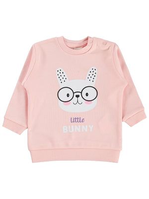 Civil Baby Little Bunny Baskılı 6-18 Ay Sweatshirt - Pudra