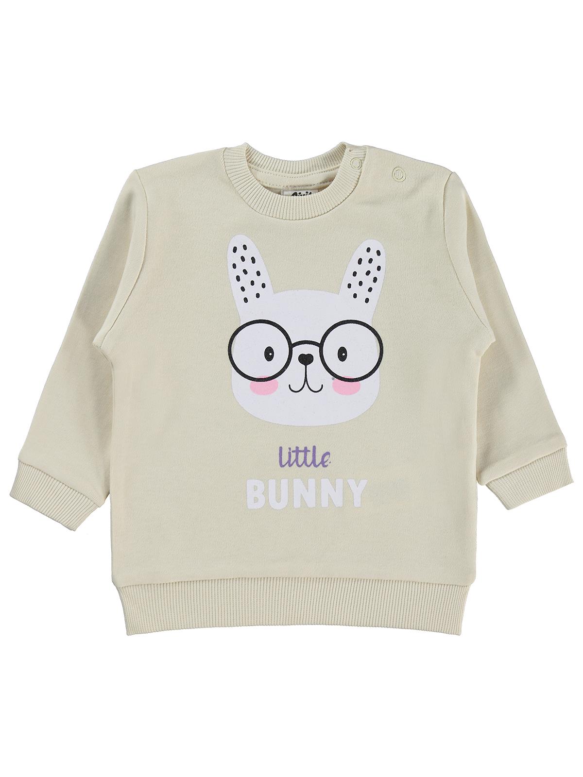 Civil Baby Little Bunny Baskılı 6-18 Ay Sweatshirt - Fil Dişi